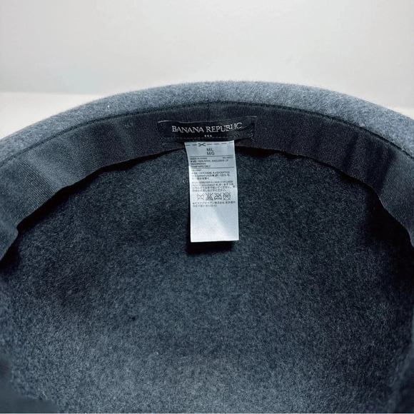 Banana Republic Womens Size M/L Wool Wide Brim Grey Fedora Hat main image 7